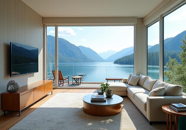 Geräumige Bellevue Suite mit Panoramafenstern und elegantem Interieur